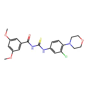 N-[(3-chloro-4-morpholin-4-ylphenyl)carbamothioyl]-3,5-dimethoxybenzamide structure