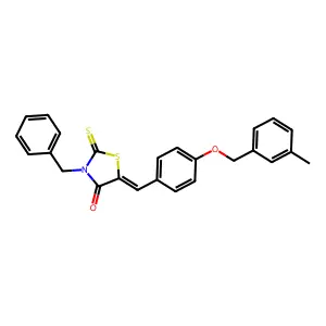 (5E)-3-benzyl-5-{4-[(3-methylbenzyl)oxy]benzylidene}-2-thioxo-1,3-thiazolidin-4-one structure