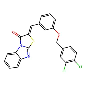 (2Z)-2-{3-[(3,4-dichlorobenzyl)oxy]benzylidene}[1,3]thiazolo[3,2-a]benzimidazol-3(2H)-one structure