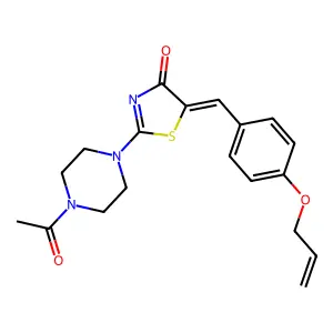 Thiazol-4-one, 2-(4-acetylpiperazin-1-yl)-5-(4-allyloxybenzylidene)- structure