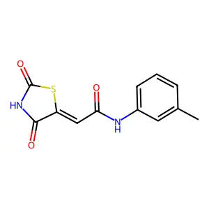 (2Z)-2-(2,4-dioxo-1,3-thiazolidin-5-ylidene)-N-(3-methylphenyl)acetamide structure