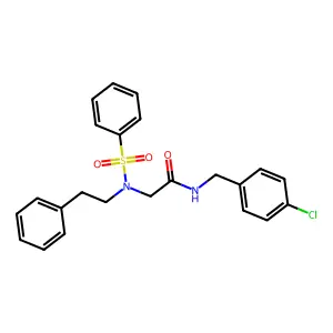 N-(4-chlorobenzyl)-N~2~-(2-phenylethyl)-N~2~-(phenylsulfonyl)glycinamide structure