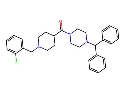 [1-(2-Chlorobenzyl)piperidin-4-yl][4-(diphenylmethyl)piperazin-1-yl]methanone structure