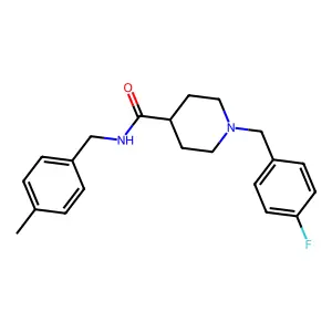 1-(4-fluorobenzyl)-N-(4-methylbenzyl)piperidine-4-carboxamide structure
