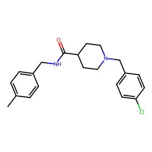 1-[(4-chlorophenyl)methyl]-N-[(4-methylphenyl)methyl]piperidine-4-carboxamide structure