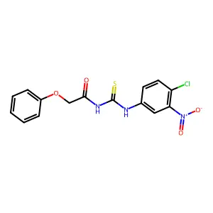 N-[(4-chloro-3-nitrophenyl)carbamothioyl]-2-phenoxyacetamide structure