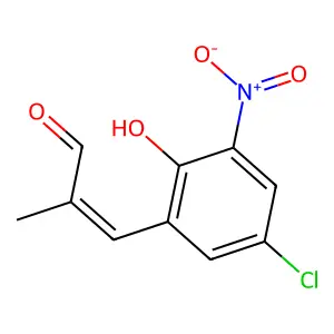 (2E)-3-(5-chloro-2-hydroxy-3-nitrophenyl)-2-methylprop-2-enal structure