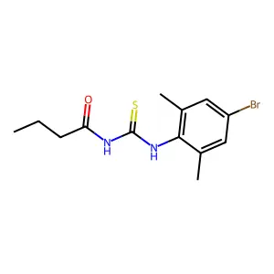N-(4-bromo-2,6-dimethylphenyl)-N'-butyrylthiourea structure