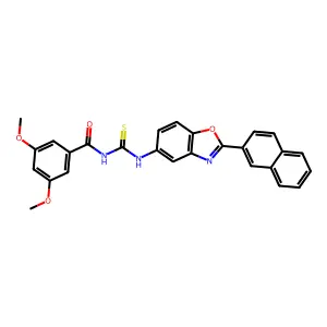 3,5-dimethoxy-N-[(2-naphthalen-2-yl-1,3-benzoxazol-5-yl)carbamothioyl]benzamide structure