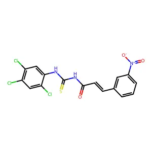 (E)-3-(3-nitrophenyl)-N-[(2,4,5-trichlorophenyl)carbamothioyl]prop-2-enamide structure