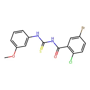 5-bromo-2-chloro-N-[(3-methoxyphenyl)carbamothioyl]benzamide structure