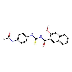 N-[(4-acetamidophenyl)carbamothioyl]-3-methoxynaphthalene-2-carboxamide structure