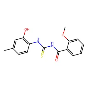 N-[(2-hydroxy-4-methylphenyl)carbamothioyl]-2-methoxybenzamide structure