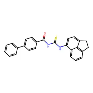 N-(1,2-dihydroacenaphthylen-5-ylcarbamothioyl)-4-phenylbenzamide structure