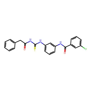 3-chloro-N-(3-{[(phenylacetyl)carbamothioyl]amino}phenyl)benzamide structure
