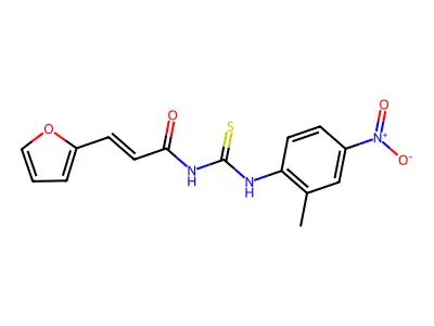(E)-3-(furan-2-yl)-N-[(2-methyl-4-nitrophenyl)carbamothioyl]prop-2-enamide structure