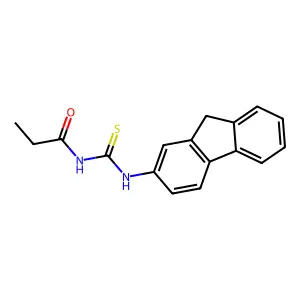 N-(9H-fluoren-2-ylcarbamothioyl)propanamide structure