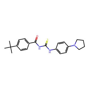 4-tert-butyl-N-[(4-pyrrolidin-1-ylphenyl)carbamothioyl]benzamide structure