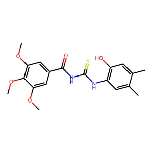N-[(2-hydroxy-4,5-dimethylphenyl)carbamothioyl]-3,4,5-trimethoxybenzamide structure