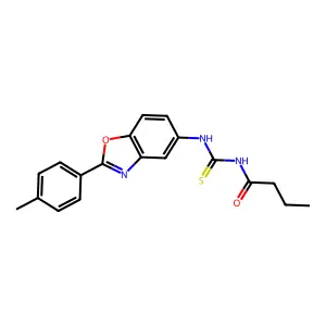 N-[[2-(4-methylphenyl)-1,3-benzoxazol-5-yl]carbamothioyl]butanamide structure