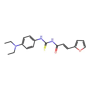 (E)-N-[[4-(diethylamino)phenyl]carbamothioyl]-3-(furan-2-yl)prop-2-enamide structure