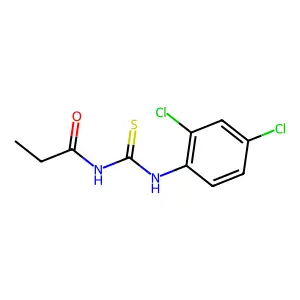 N-[(2,4-dichlorophenyl)carbamothioyl]propanamide structure