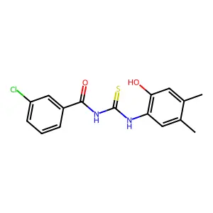 3-chloro-N-[(2-hydroxy-4,5-dimethylphenyl)carbamothioyl]benzamide structure