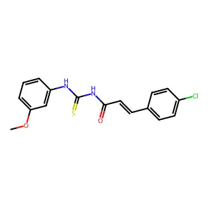 (E)-3-(4-chlorophenyl)-N-[(3-methoxyphenyl)carbamothioyl]prop-2-enamide structure