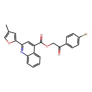2-(4-Bromophenyl)-2-oxoethyl 2-(4-methyl-2-furyl)-4-quinolinecarboxylate structure
