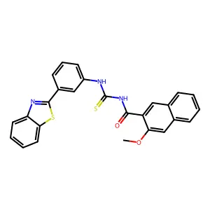 N-[[3-(1,3-benzothiazol-2-yl)phenyl]carbamothioyl]-3-methoxynaphthalene-2-carboxamide structure