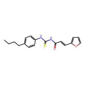 (E)-N-[(4-butylphenyl)carbamothioyl]-3-(furan-2-yl)prop-2-enamide structure