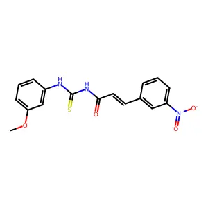 (E)-N-[(3-methoxyphenyl)carbamothioyl]-3-(3-nitrophenyl)prop-2-enamide structure