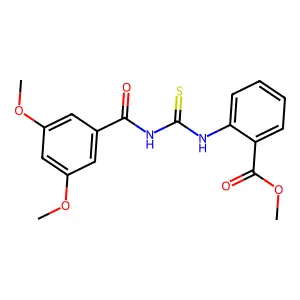 Methyl 2-({[(3,5-dimethoxyphenyl)carbonyl]carbamothioyl}amino)benzoate structure