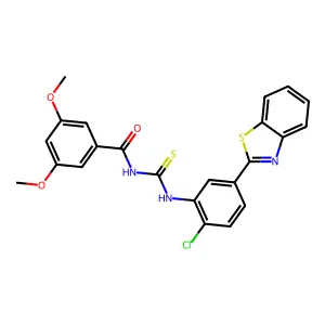 N-[[5-(1,3-benzothiazol-2-yl)-2-chlorophenyl]carbamothioyl]-3,5-dimethoxybenzamide structure