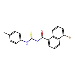 5-bromo-N-[(4-methylphenyl)carbamothioyl]naphthalene-1-carboxamide structure