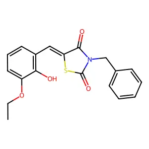 3-Benzyl-5-(3-ethoxy-2-hydroxybenzylidene)-1,3-thiazolidine-2,4-dione structure