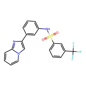 N-(3-imidazo[1,2-a]pyridin-2-ylphenyl)-3-(trifluoromethyl)benzenesulfonamide structure