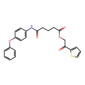 2-oxo-2-(2-thienyl)ethyl 4-[N-(4-phenoxyphenyl)carbamoyl]butanoate structure