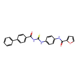 N-[4-[(4-phenylbenzoyl)carbamothioylamino]phenyl]furan-2-carboxamide structure