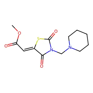 Methyl 2-[2,4-dioxo-3-(piperidylmethyl)-1,3-thiazolidin-5-ylidene]acetate structure