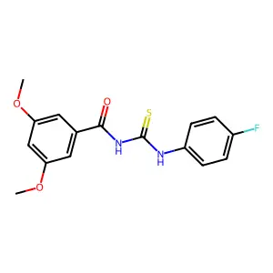 N-[(4-fluorophenyl)carbamothioyl]-3,5-dimethoxybenzamide structure