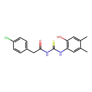 2-(4-chlorophenyl)-N-[(2-hydroxy-4,5-dimethylphenyl)carbamothioyl]acetamide structure