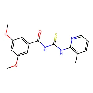N-(3,5-dimethoxybenzoyl)-N'-(3-methyl-2-pyridinyl)thiourea structure