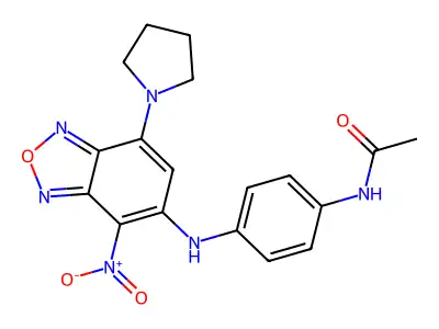 N-[4-[(4-nitro-7-pyrrolidin-1-yl-2,1,3-benzoxadiazol-5-yl)amino]phenyl]acetamide structure