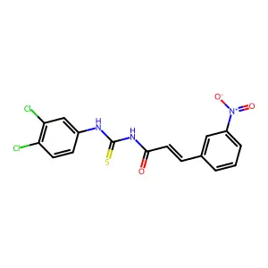 (E)-N-[(3,4-dichlorophenyl)carbamothioyl]-3-(3-nitrophenyl)prop-2-enamide structure