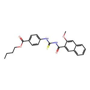 Butyl 4-({[(3-methoxynaphthalen-2-yl)carbonyl]carbamothioyl}amino)benzoate structure