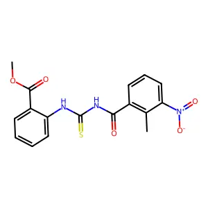 Methyl 2-({[(2-methyl-3-nitrophenyl)carbonyl]carbamothioyl}amino)benzoate structure