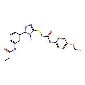 N-[3-[5-[2-(4-ethoxyanilino)-2-oxoethyl]sulfanyl-4-methyl-1,2,4-triazol-3-yl]phenyl]propanamide structure