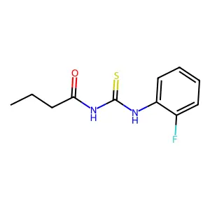 N-[(2-fluorophenyl)carbamothioyl]butanamide structure