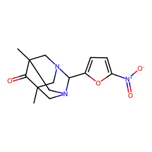 5,7-Dimethyl-2-(5-nitrofuran-2-yl)-1,3-diazaadamantan-6-one structure